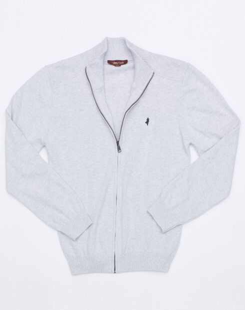 Cardigan zippé gris clair