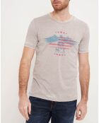 T-Shirt Eagle Flag gris beige