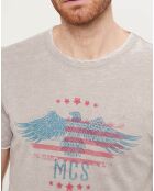 T-Shirt Eagle Flag gris beige