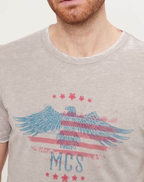 T-Shirt Eagle Flag gris beige