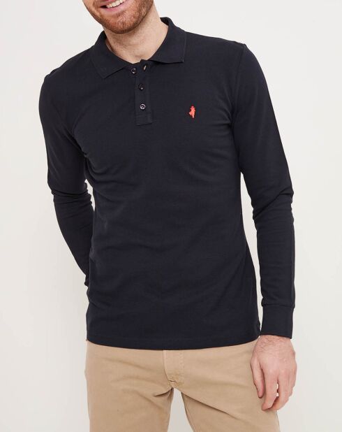 Polo clásico azul marino de manga larga
