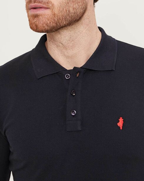 Polo clásico azul marino de manga larga