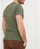 T-Shirt col tunisien vert olive