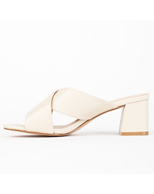 Mules Carah beiges - Talon 5.5 cm