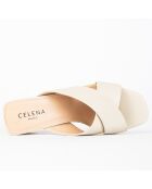 Mules Carah beiges - Talon 5.5 cm