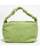 Sac à main en Velours de Cuir Lone vert pomme - 28x17x7 cm