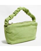 Sac à main en Velours de Cuir Lone vert pomme - 28x17x7 cm