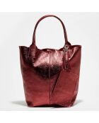 Borsa in pelle Yana rossa metallizzata - 37x25x35 cm