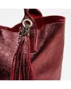 Borsa in pelle Yana rossa metallizzata - 37x25x35 cm
