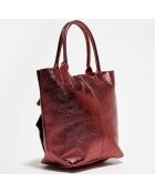 Borsa in pelle Yana rossa metallizzata - 37x25x35 cm