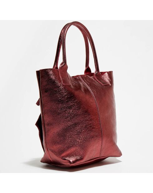 Borsa in pelle Yana rossa metallizzata - 37x25x35 cm