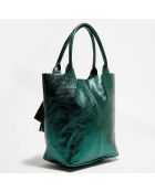 Borsa in pelle Yana verde metallizzato - 37x25x35 cm