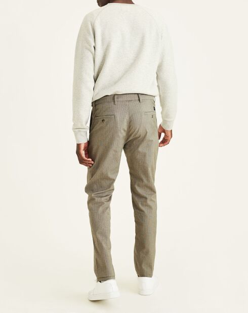 Pantalon chino en Coton Bio  Alpha Icon Tapered imprimé marron