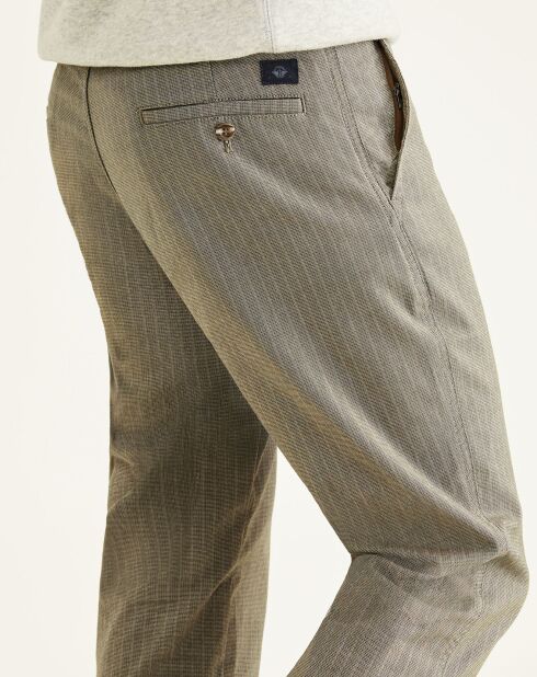 Pantalon chino en Coton Bio  Alpha Icon Tapered imprimé marron