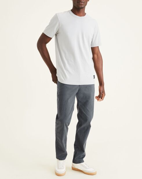 Pantalon chino en Coton Bio Alpha Icon Tapered à carreaux gris