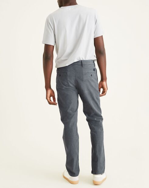 Pantalon chino en Coton Bio Alpha Icon Tapered à carreaux gris