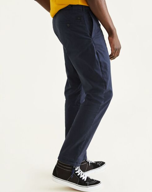 Pantalon en Coton Bio Mobile Icon Tapered bleu marine