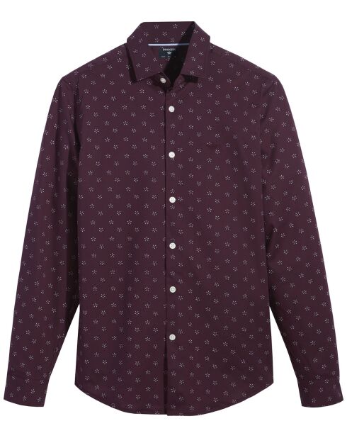 Chemise Slim Smart 360 Flex Woven imprimée bordeaux