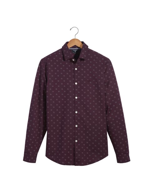 Chemise Slim Smart 360 Flex Woven imprimée bordeaux