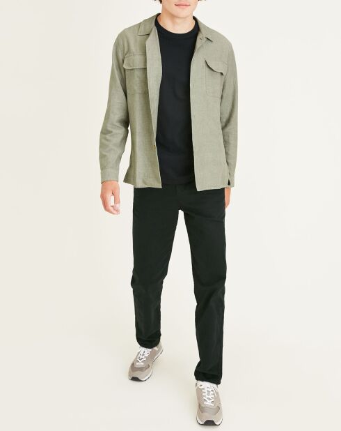 Chemise classique LS Camp kaki clair/gris
