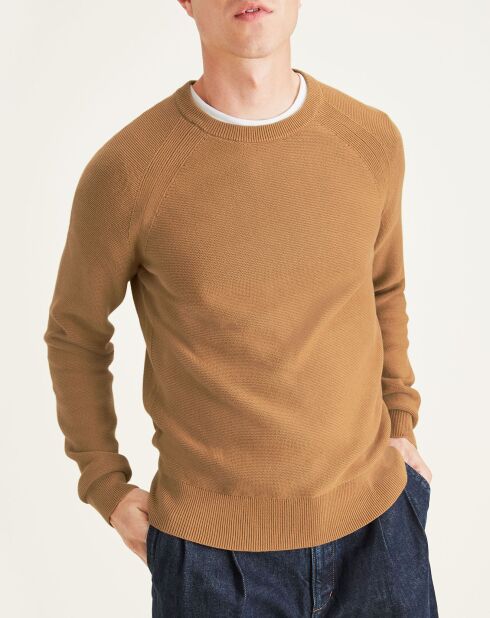 Pull 100% Coton Bio col rond marron