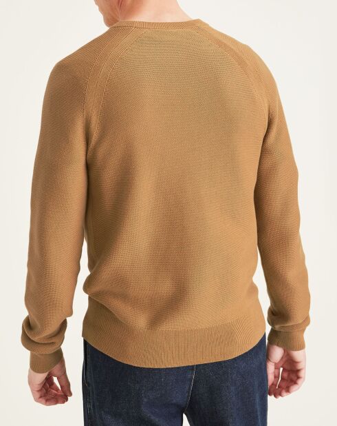 Pull 100% Coton Bio col rond marron