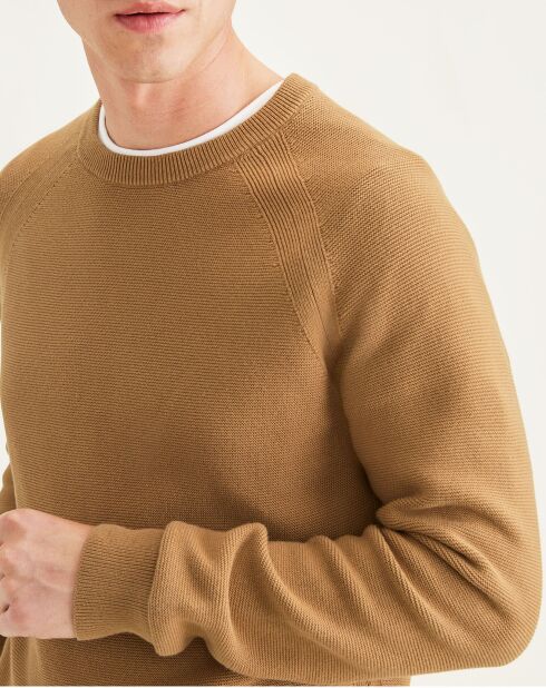 Pull 100% Coton Bio col rond marron