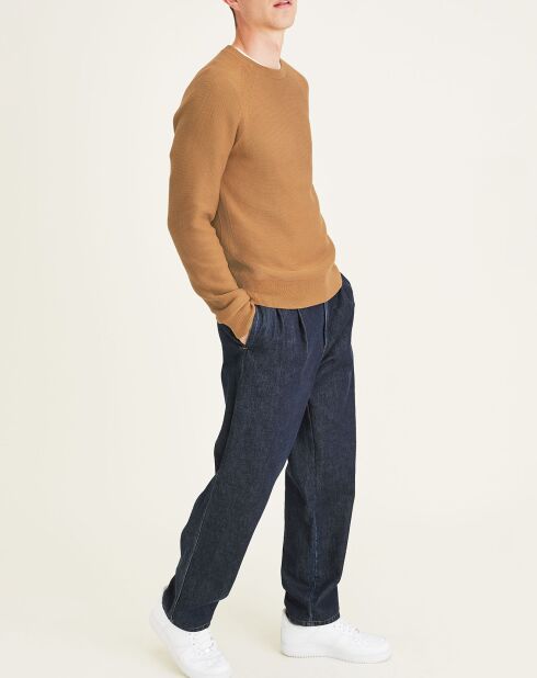 Pull 100% Coton Bio col rond marron