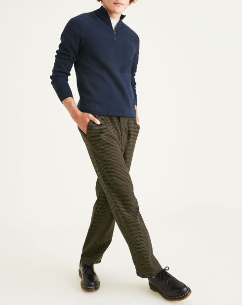 Pull 100% Coton Bio zippé bleu marine