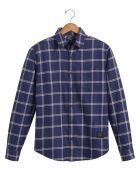 Chemise Slim  Alpha Icon à carreaux & imprimé pied-de-poule bleue