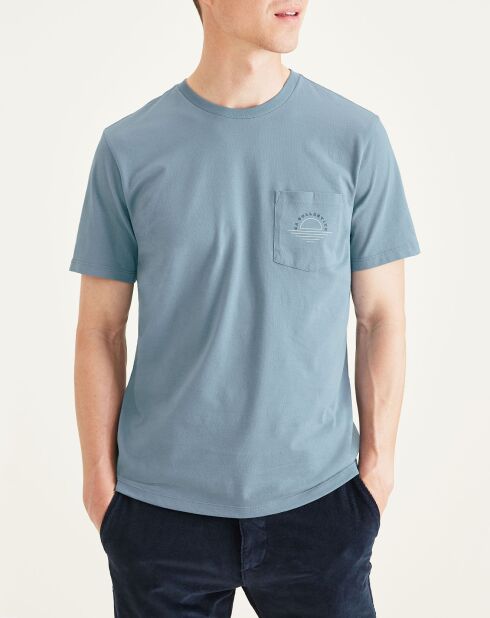 T-Shirt 100% Coton Bio Logo Pocket bleu