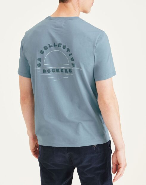 T-Shirt 100% Coton Bio Logo Pocket bleu