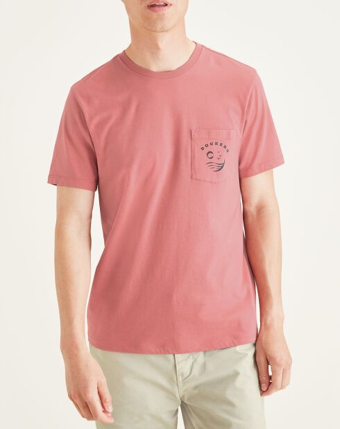 T-Shirt 100% Coton Bio Logo Pocket rose