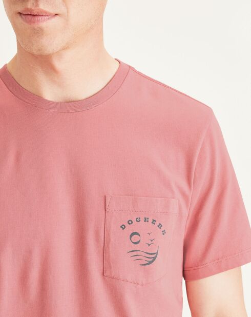 T-Shirt 100% Coton Bio Logo Pocket rose