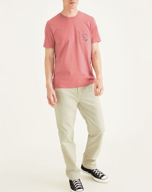 T-Shirt 100% Coton Bio Logo Pocket rose