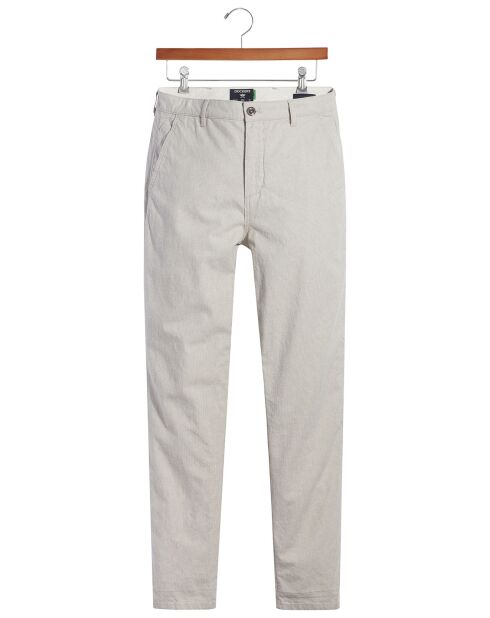 Pantalon chino Alpha Icon Tapered à rayures beige/blanc