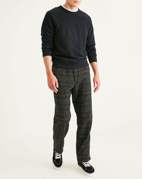 Pantalon 100% Coton Bio Pull On Tapered imprimé noir