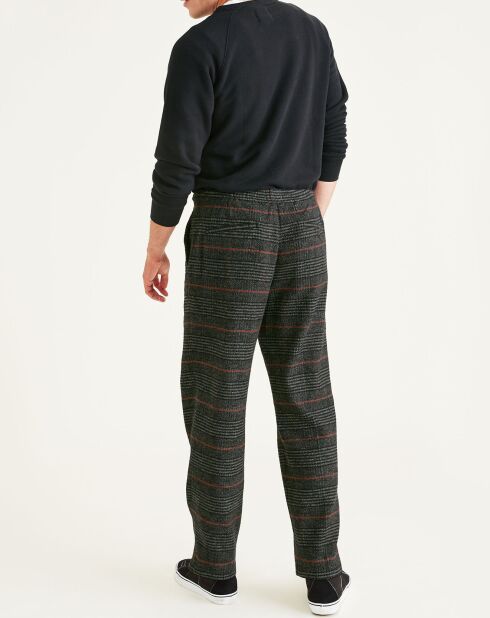 Pantalon 100% Coton Bio Pull On Tapered imprimé noir