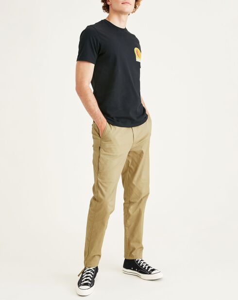 Pantalon chino en Coton Bio Mobile Icon Tapered beige foncé