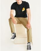 Pantalon chino en Coton Bio Mobile Icon Tapered beige foncé