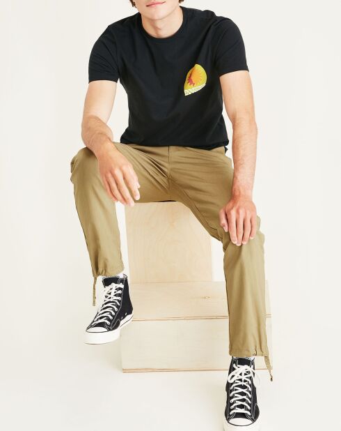 Pantalon chino en Coton Bio Mobile Icon Tapered beige foncé