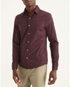 Chemise Slim Smart 360 Flex Woven imprimée bordeaux