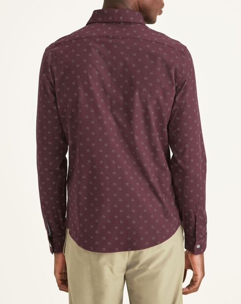 Chemise Slim Smart 360 Flex Woven imprimée bordeaux