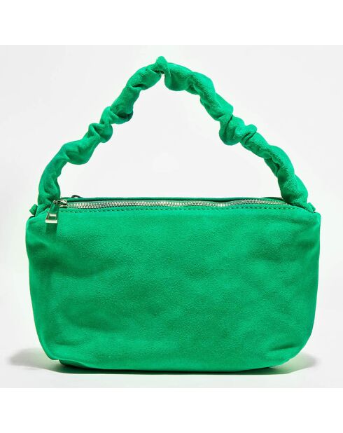 Sac à main en Velours de Cuir Lone vert - 28x17x7 cm