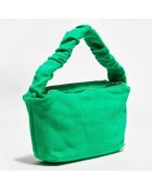 Sac à main en Velours de Cuir Lone vert - 28x17x7 cm