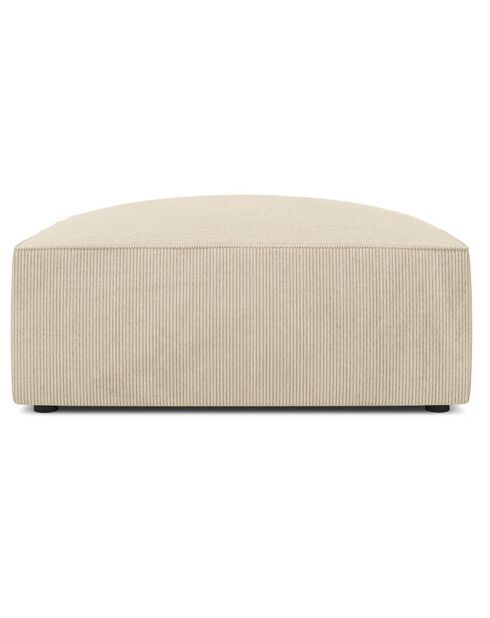 Pouf Velours Côtelé Sao beige clair - 93x93x40 cm