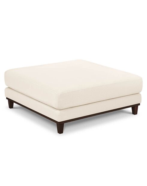 Pouf Velours Côtelé Leon beige clair - 108x108x42 cm