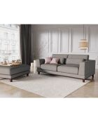 Pouf Velours Côtelé Leon gris clair - 108x108x42 cm