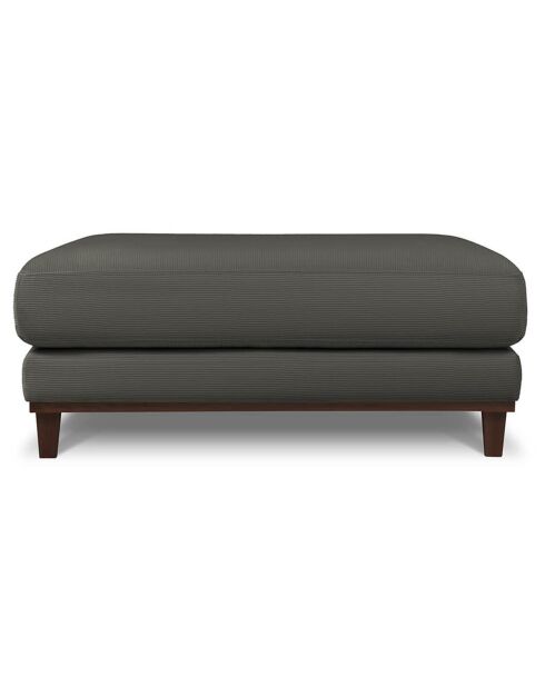 Pouf Velours Côtelé Leon gris foncé - 108x108x42 cm