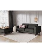 Pouf Velours Côtelé Leon gris foncé - 108x108x42 cm